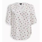 Torrid Harper White Lips Lollipops Rayon Slub 3/4 Sleeve Blouse Size 2X Photo 3