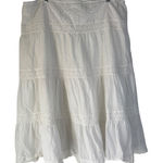 Coldwater Creek Vintage White Cotton Eyelet Tiered Midi Skirt Size 16 Cottage Photo 0