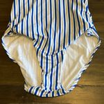 Polo Ralph Lauren Striped Open Back Swim Suit Cut Out Low Back Small Coastal White Photo 3