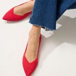 Rothy’s The Point Vibrant Red Pointed Toe Shoes Flats 8 Retired EUC Photo 0