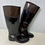 Michael Kors  Fulton Tall Rain Boots Black and brownSize 8 Photo 2