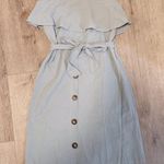 Korean style Off shoulder white linen dress Size M Photo 2