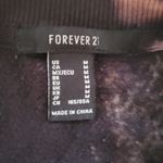 Forever 21 Tie Dye Cropped Nasa Sweatshirt Black & Brown Crew Neck Boxy Retro‎ Fall - M Photo 2