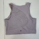 Athleta  M Medium Sports Bra Conscious Lace Crop Top Shasta Purple Light Impact Photo 4