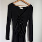 Nicholas Luisa black ribbed knit midi dress Large Photo 4