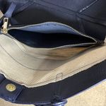 Amanda Blu shoulder bag. Navy & tan strip. Small pouch inside. Cute for Spring! Blue Photo 4