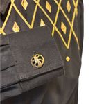 VTG 80’s MIDI Shirt Dress Black Sz 12 Western Cowgirl Gold Embellished Belted Photo 3