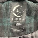 Disturbia Trellis Hooded Pocket Wool Blend Check Shacket size 14 NWOT Detachable Black Photo 10