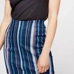 Free People  Striped Denim Skirt Size 10 Photo 0