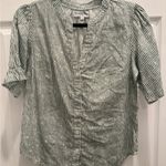 Michael Stars  Green Striped Button Down Shirt, Size XS Photo 1