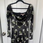 Anthropologie  Hutch‎ black velvet floral midi dress small spring wedding guest Photo 2