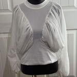POL Womens‎  White Sheer Boho  Top Sz Small Zipper Closure Photo 0