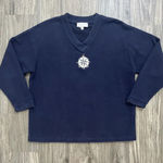 St. John Vintage  Sport Pullover Sweater Size Medium Blue Nautical Photo 0