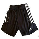 Adidas  Women’s Black Triple White Stripe Running Shorts Pockets Size Small Slim Photo 0