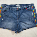 Lane Bryant 22 Plus Rainbow Stripe Denim Shorts Stretch Pride Summer Casual Cute Photo 0