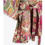 ZARA Multicolor Satin Silk Paisley Print Duster Wrap Kimono Caftan Top Jacket Photo 10