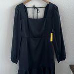 Forever 21 NWT  Long Sleeve Babydoll Silky Mini Dress Squared Neckline Medium Photo 0