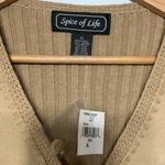 Vintage Spice of Life Boho 70s Leather Knit Suede Vest Size XL NEW Tan Photo 2