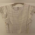 Hazel & Olive White Ruffle Trim High Neckline Short Dress Women’s Sz Small Photo 9