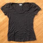 Velvet By Graham And Spencer Cotton Slub Tee Army Green Short Sleeve Scoop Neck Sm Photo 0