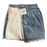 Cloud Ten NWT  Two Toned Denim Mini Skirt with raw hem Size‎ Small Photo 0
