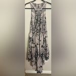 Free People  La Mar Graphic Print Hi Low Maxi Dress Size Medium White Black Photo 5