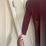 Shoshanna  Alexa Three Quarter Sleeve Faux Leather And Knit Combo Dress Photo 5