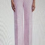 Lafayette 148 New York Gates Full Leg Linen & Silk Blend Pant Size 14 Light Pink Photo 1
