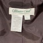 Coldwater Creek  jacket womens L woven teal brown zip up batik art to wear granny Photo 2