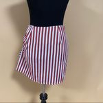 Wild Honey 🛍️  Red White Candy Striped Wrap Mini Skirt Beach Cover Up Size M Photo 7