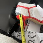 White House | Black Market  NEW Red Strappy Kitten Heel Sandal Size 8 Photo 5