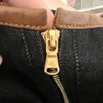 LRL Ralph Lauren Denim Dress Plus 14W 1/4 Zip New Leather Trim Neutral Classic Blue Photo 4