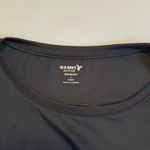 Old Navy  Active Black Cropped Long Sleeve Athletic Top with White Piping Sz L # Photo 4