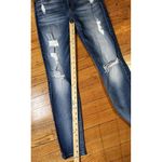 7 For All Mankind Medium Wash Distressed "The Ankle Skinny" Blue Jeans, Size 26 Photo 8