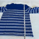 Talbots  blue white stripe mock neck long sleeve shirt Medium Photo 8