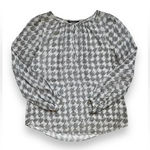 White House | Black Market  Houndstooth Print Silk Blouse Photo 0