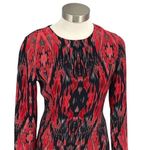 Parker  Womens Silk Yolanda Abstract Iguana Print Mini Dress Red Black Size Small Photo 2