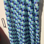 Bar III Women’s Small Bar lll Blue Aqua Hexagon Sheer Swim Bikini Cover Up Pants NWT Photo 0