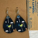 Handmade Chicken, Eggs, Teardrop Dangle Pierced Earrings Photo 2
