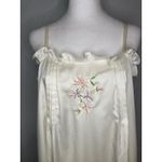 Vintage Natori Slip Nightgown Long Women’s M Satin Ivory Floral Embroidered Size M Photo 1