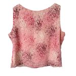Anne Klein  Pink Floral Chiffon Tank Top Semi-Sheer Side Zipper, Size 14‎ Photo 7