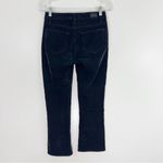 Paige Anthropologie  Colette Cropped Flare Low Rise Black Flocked Stripe Size 26 Photo 6