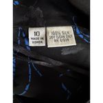 Blue Floral 100% Silk Tiered Black Midi Skirt Korean Made Women’s Size 10 Photo 6