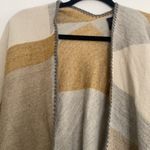 Cape Shawl Plaid multi color nude aesthetic coverup layering poncho winter warm Size L Photo 2