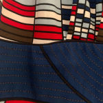 BCBG Maxazria Red White and Blue Geometric Halter Dress Packable Photo 2