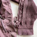North Style Womens 1X Knit Sleeve Open Front Cardigan Jacket Purple Photo 1