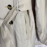 London Fog  Beige Double-Breasted Short Trench Coat with Belt Women's Medium Photo 5