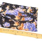 Ulla Johnson  Quilted Wristlet Clutch Bag Travel Pouch Cosmetic Black Floral Photo 3