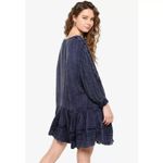 Free People Indigo Blue Washed Ashore Mini Dress Sz.M NWT Photo 3