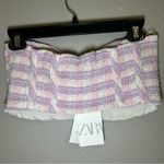 ZARA NEW  tweed strapless corset crop top women’s size medium Photo 5